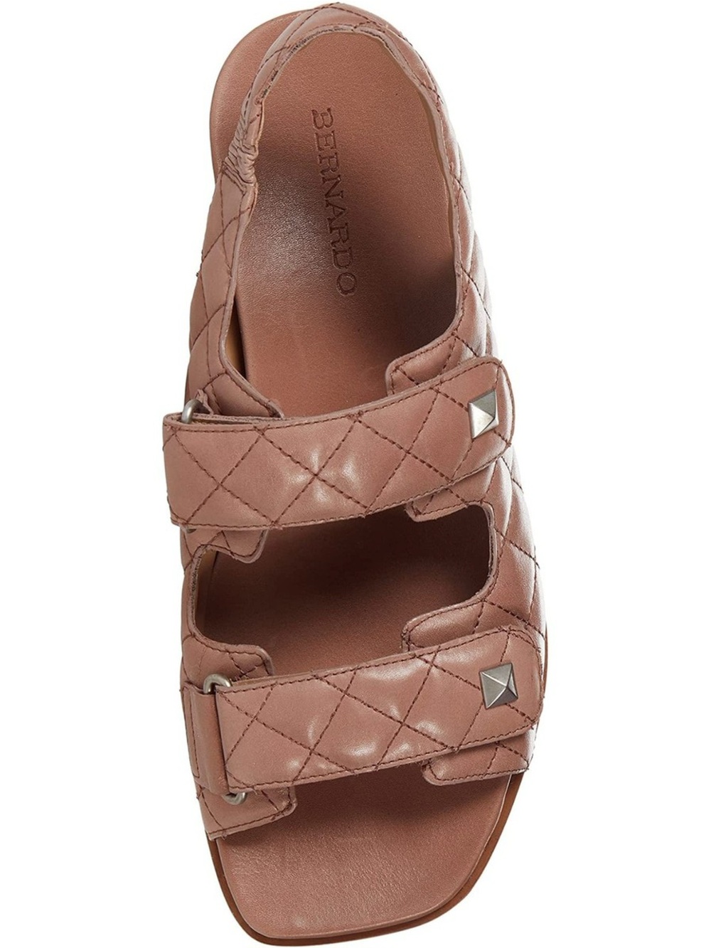 Bernardo Carlita Quilted Leather Slingback Comfortable Sandals Studded Chic 7.5